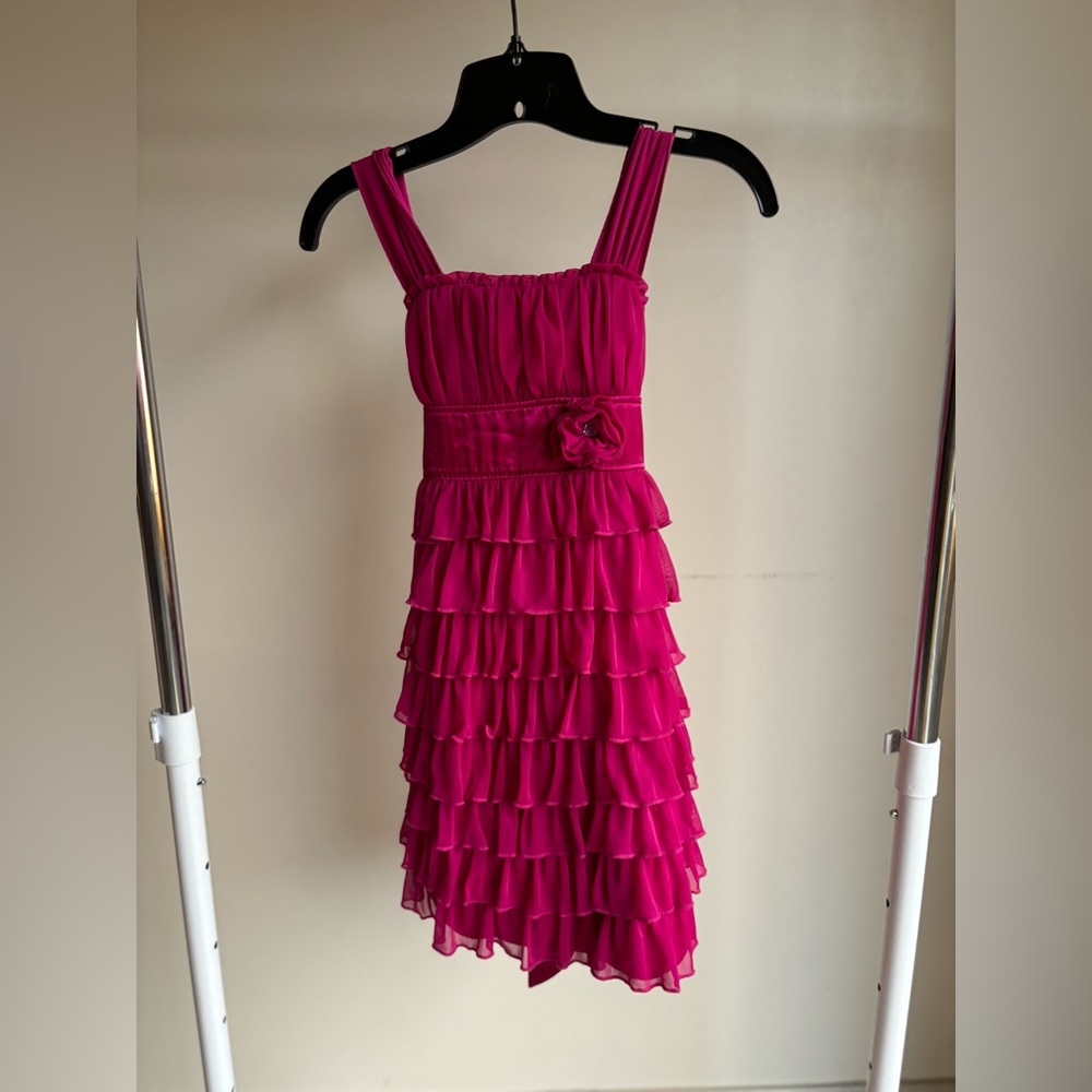 MyMichelle pink with ruffles Childs bridesmaids dress size 10